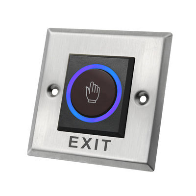 Square Size 86*86mm Stainless Steel Touchless Infrared Exit Button with LED light