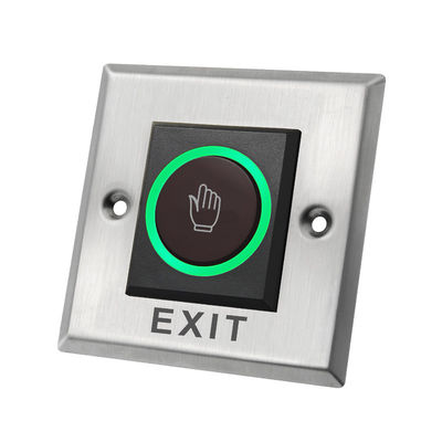 Square Size 86*86mm Stainless Steel Touchless Infrared Exit Button with LED light