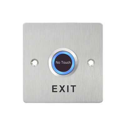 Square Size 86*86mm 304 Stainless Steel Door Release Infrared Exit Button With LED Light