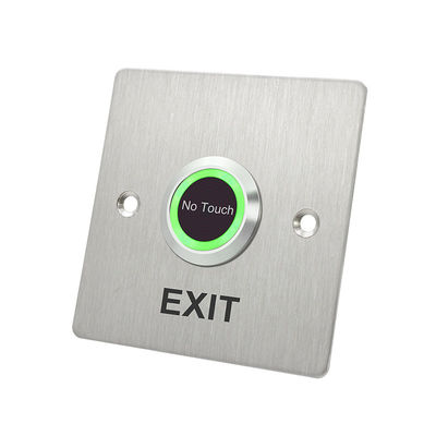 Square Size 86*86mm 304 Stainless Steel Door Release Infrared Exit Button With LED Light
