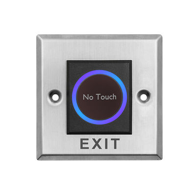 T4 Square Size 86*86mm Stainless Steel Touchless Infrared Exit Button with LED light,With English Text