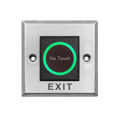 T4 Square Size 86*86mm Stainless Steel Touchless Infrared Exit Button with LED light,With English Text