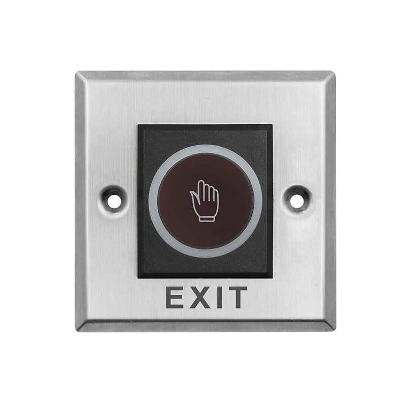 Square Size 86*86mm Stainless Steel Touchless Infrared Exit Button with LED light
