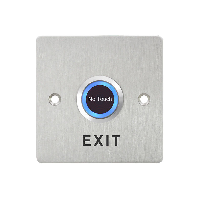 Square Size 86*86mm 304 Stainless Steel Door Release Infrared Exit Button With LED Light