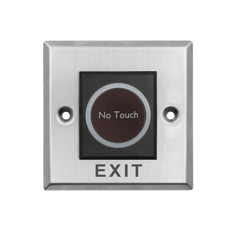 T4 Square Size 86*86mm Stainless Steel Touchless Infrared Exit Button with LED light,With English Text